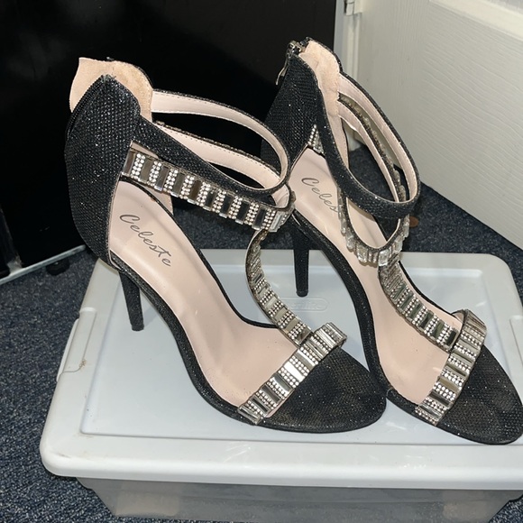 Celeste High heel Glitter Stones Embroidered Size 9 - Picture 2 of 10